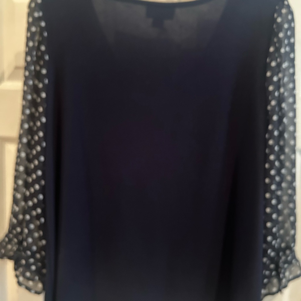 CeCe Blue Relaxed Ruffled Blouse - Picture 2 of 3